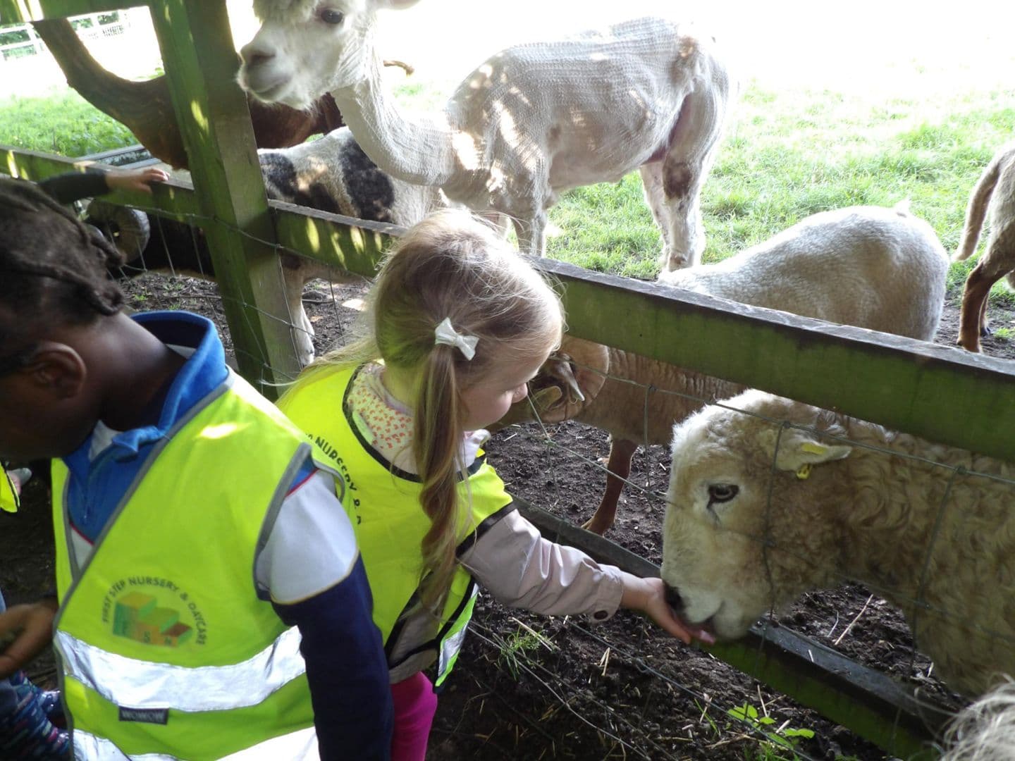Nursery team and children scene